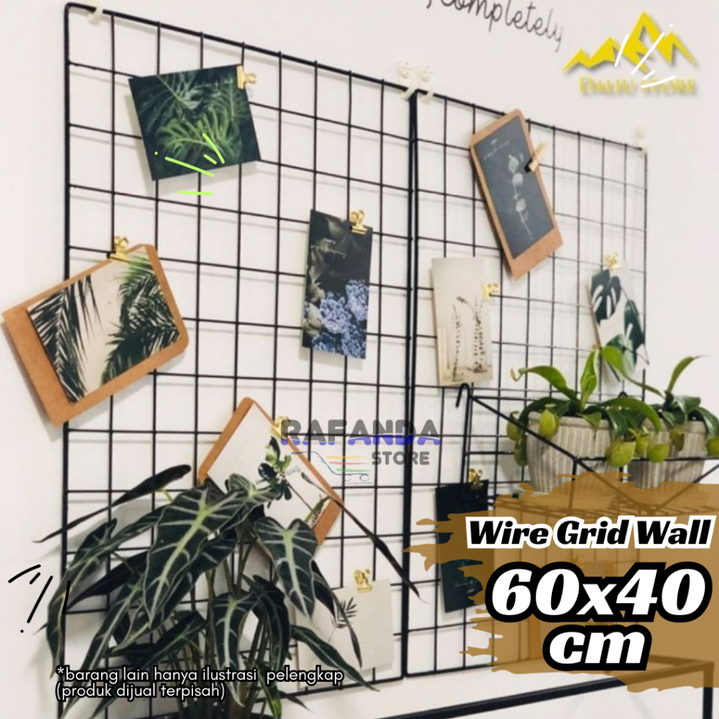 FNy Wall Grid 60x40cm Ram Besi Bingkai Poto Polaroid Hiasan Dinding Dan Gantungan Aksesoris