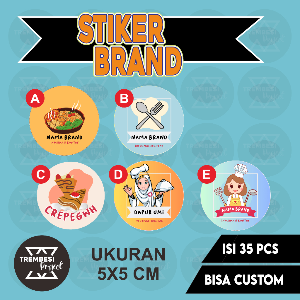 

35 PCS LABEL BRAND FREE DESAIN STIKER UNTUK KEMASAN