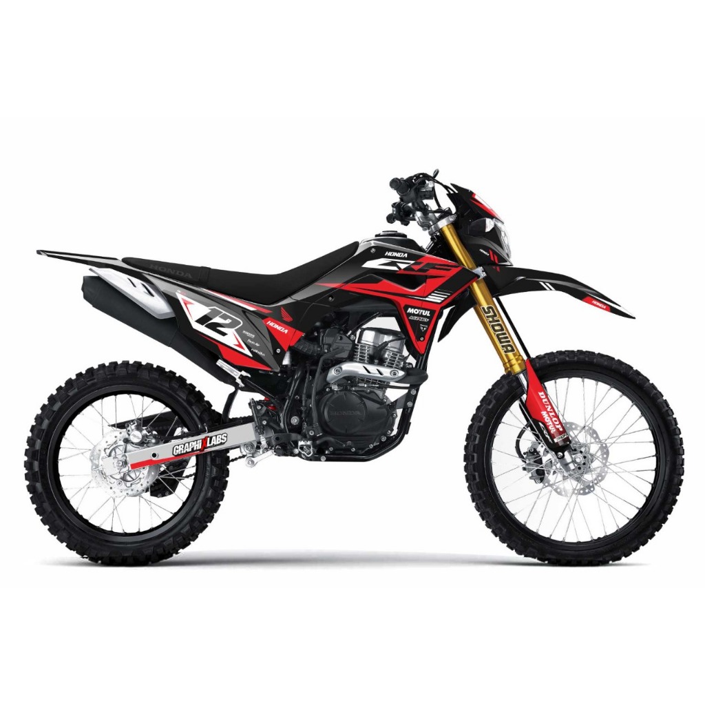 DECAL CRF 150 L Simple Desain decal crf hitam | decal crf supermoto |  decal crf merah abu