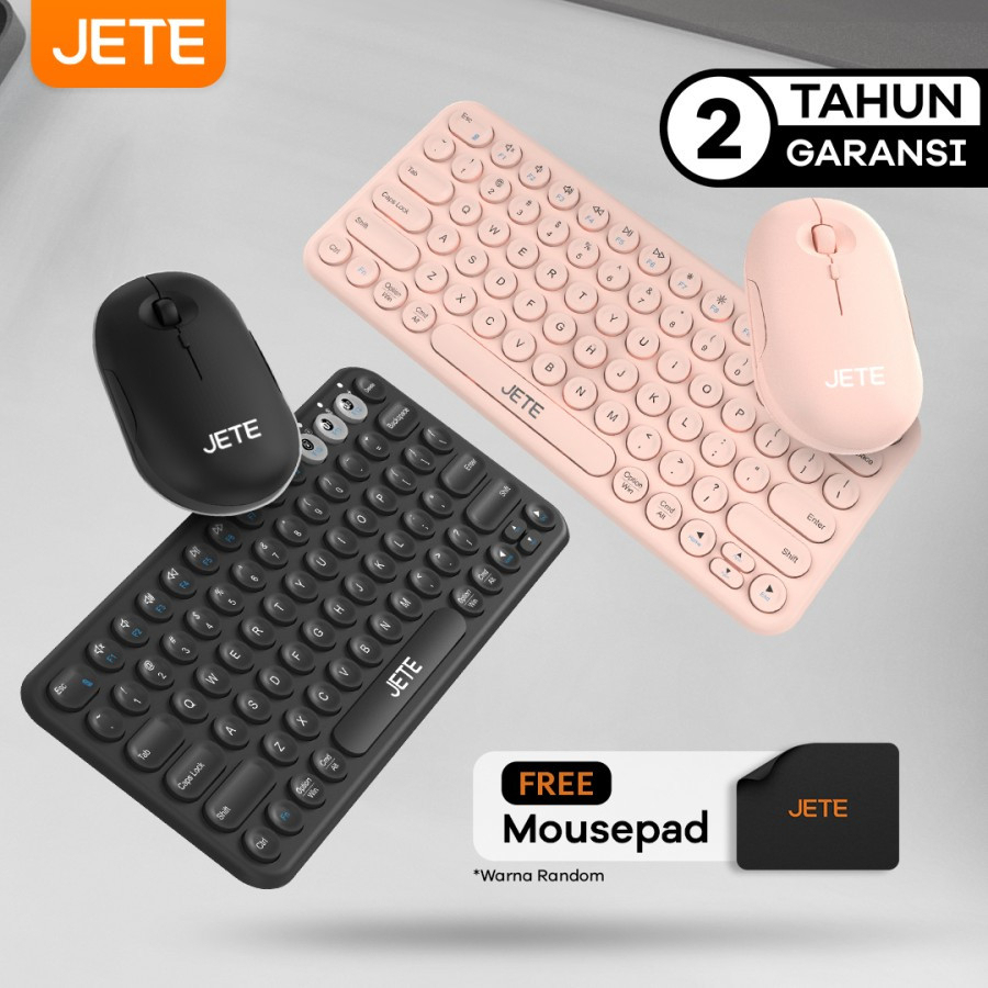 JETE Bundling Keyboard Bluetooth JETE SK1 + Mouse MS3 Wireless Free Mousepad - Garansi 2 Tahun