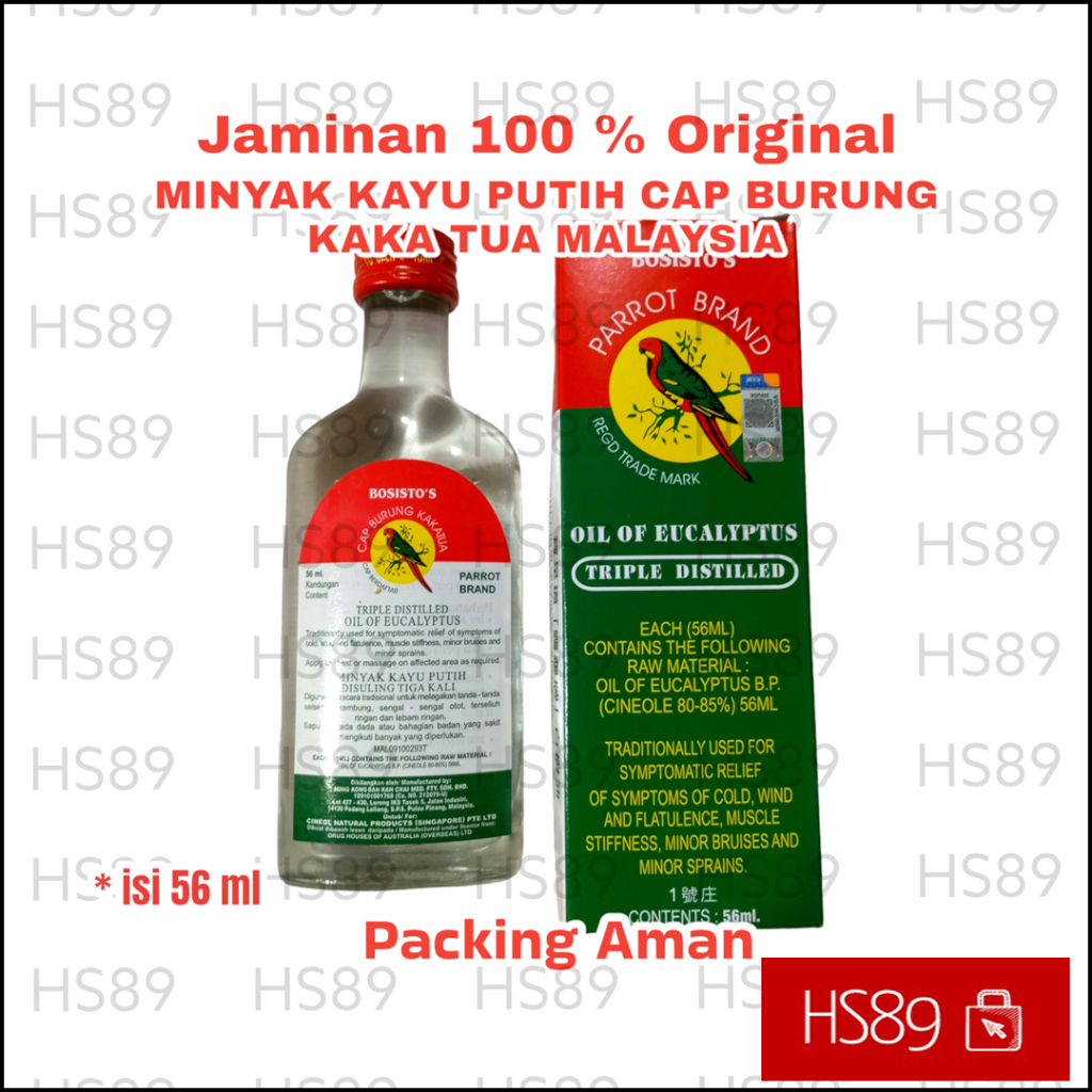 MINYAK KAYU PUTIH KAKAK TUA 56 ml / BOSISTOS PARROT BRAND