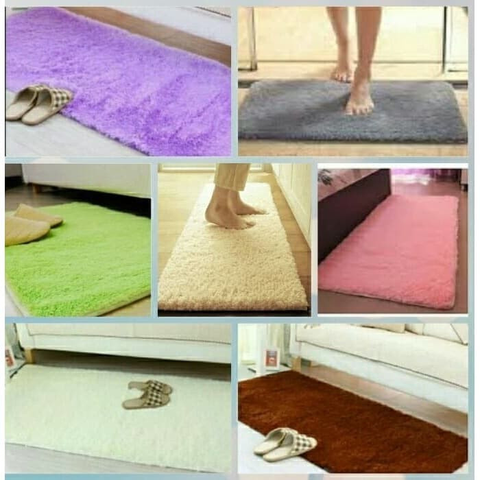 keset bulu halus karpet mirip cendol microfiber rumah dapur kamar top