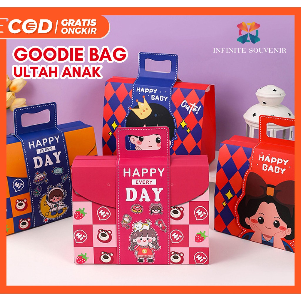 

Paper Goodie Bag / Tempat Snack Ulang Tahun Anak / Birthday Baby Kids / Tas Ultah Anak / Tempat Bingkisan Kado