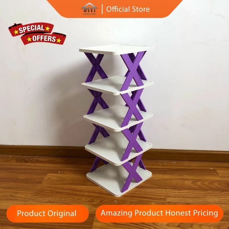 rak sepatu zigzag 5 susun