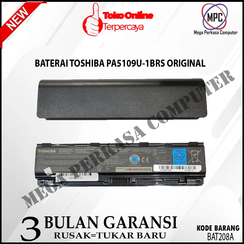 Baterai Laptop TOSHIBA Satellite C40 C50 C55 PA5109 Original
