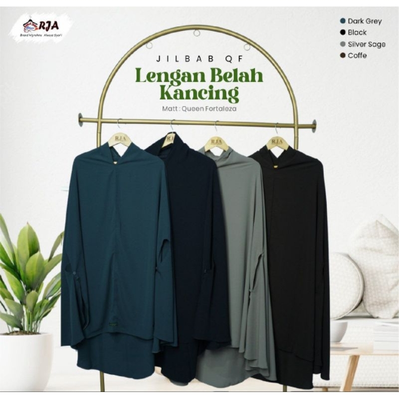 JILBAB LENGAN BELAH KANCING - JILBAB ARAFAH BY RJA STORE