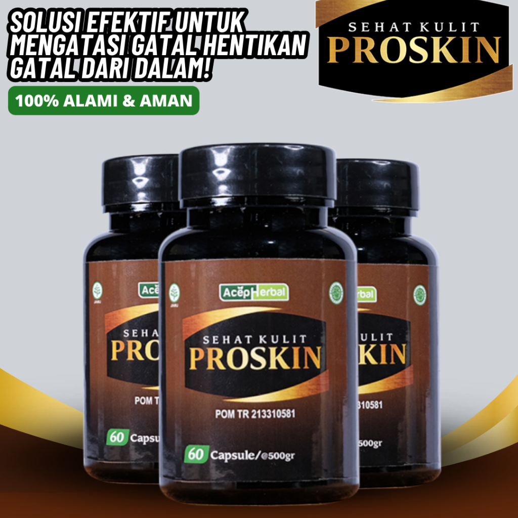 Proskin Obat Gatal Kapsul Hentikan Gatal dari Dalam Obat Gatal Eksim Infeksi Jamur Kurap Kudis Gatel