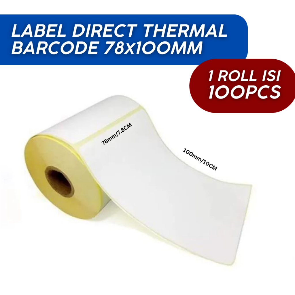 

Label Barcode Direct Thermal 1 Kolom 78x100mm [100 PCS]