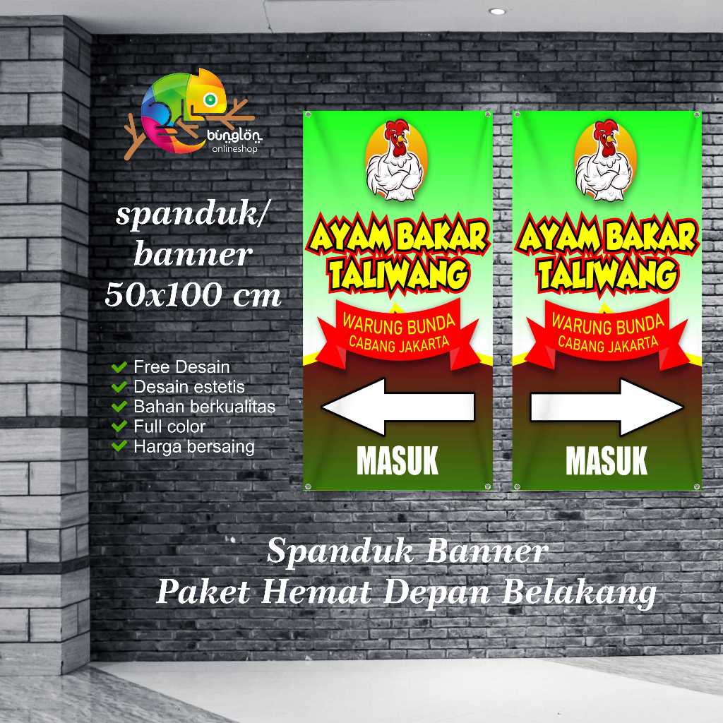 Spanduk Banner Plang Ayam Bakar Custom Desain