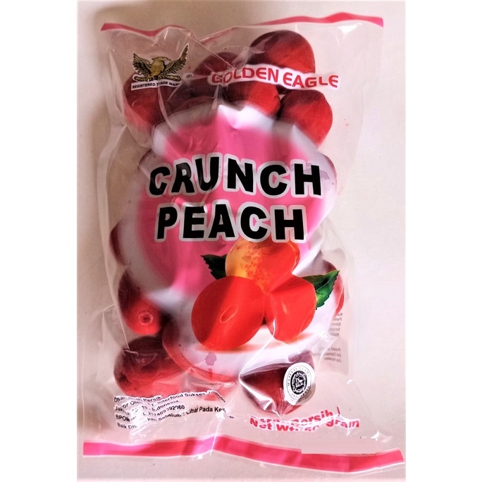

Manisan Buah Persik Crunch Peach /Golden Eagle Buah Dewa 500gr