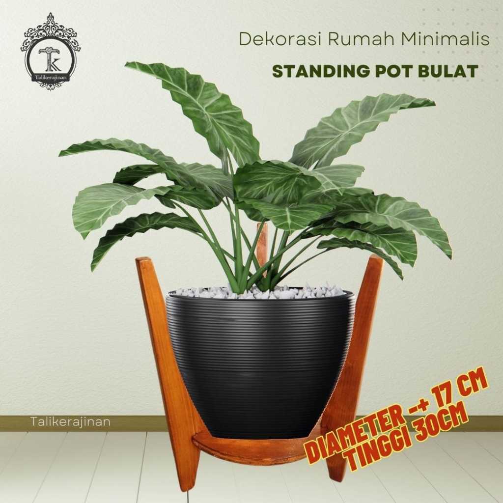 Standing Pot Kayu Pot Planter Taman Dekorasi rumah mudah bongkar pasang