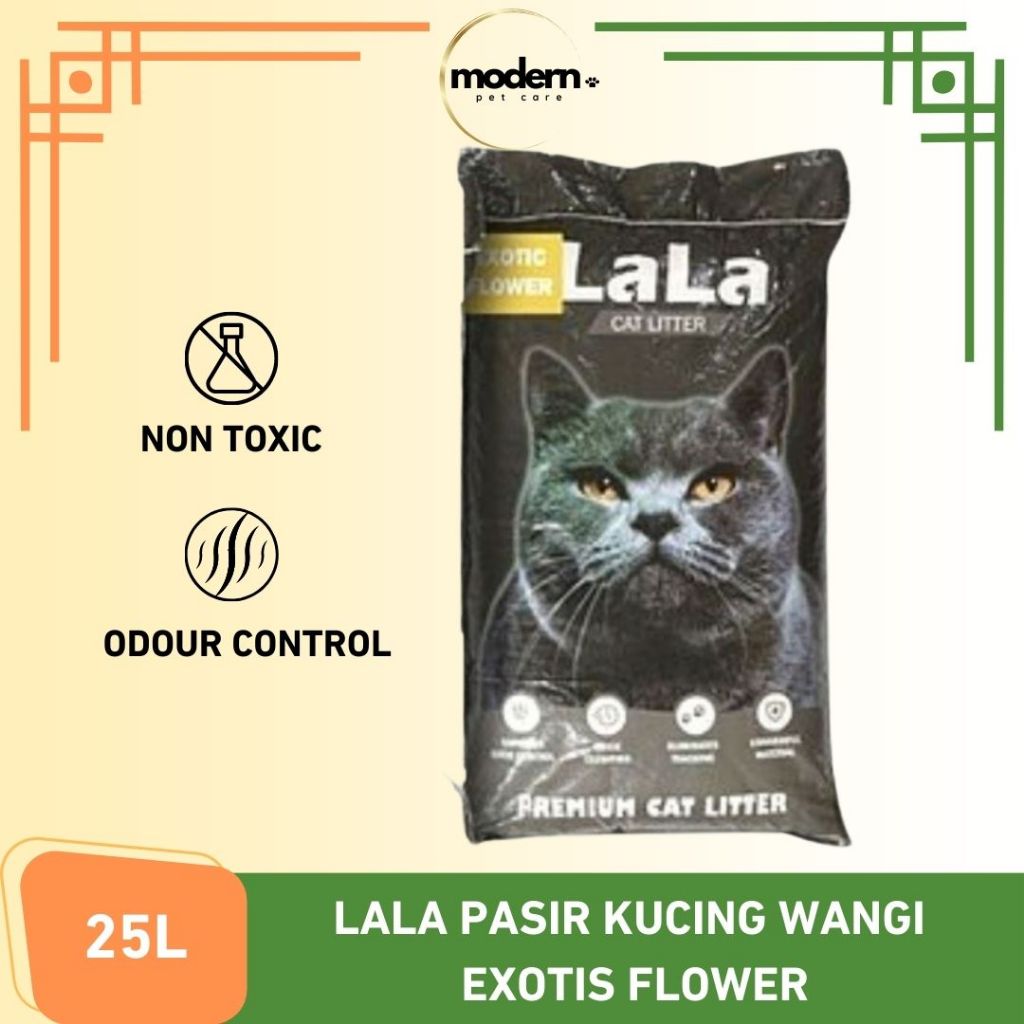 LALA Pasir Kucing Cat Litter Wangi Exotis Flower 25 liter