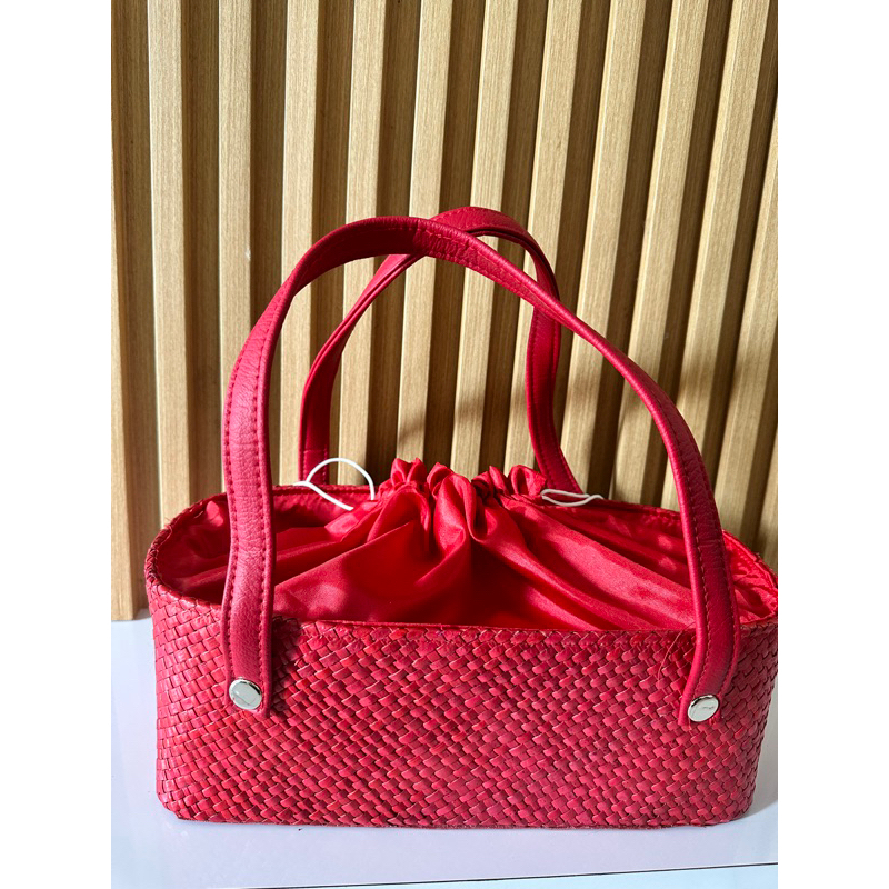 

RB Tas goodiebag KOTAK PANJANG BAKI MDD GAGANG VINIL CENTANG SATU tas parsel hampers lebaran