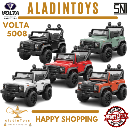 Mainan mobil aki anak Volta 5008 Landrover Defender - Maenan anak remote control, Merah, Orange, Hit