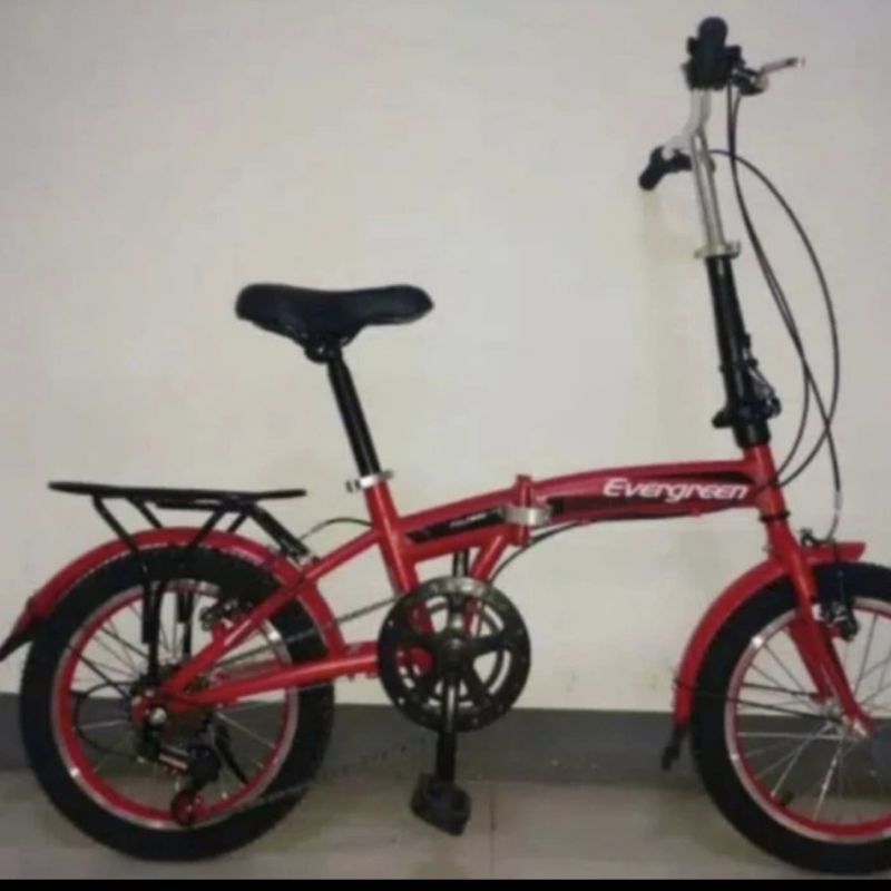 sepeda lipat 16 inch evergreen 7speed