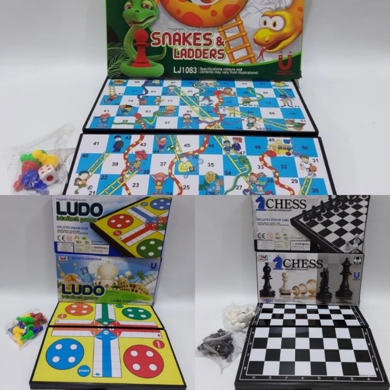C0045 CHAE SHOP MAINAN ULAR TANGGA MAGNET PREMIUM SNAKES AND LADDERS BOARD GAME