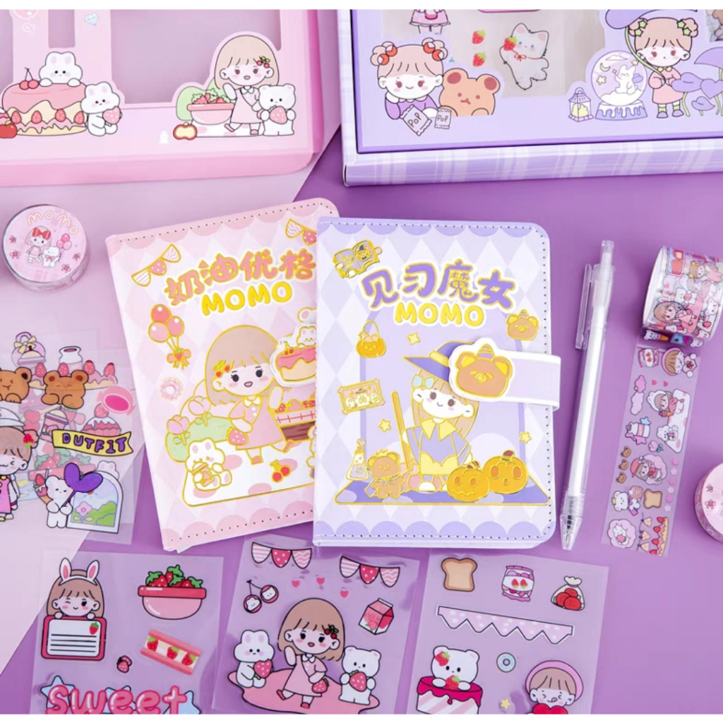 

Diary Set MOMO Buku Jurnal Aesthetic (Buku+Pena+Sticker Sheet+Sticker Roll)