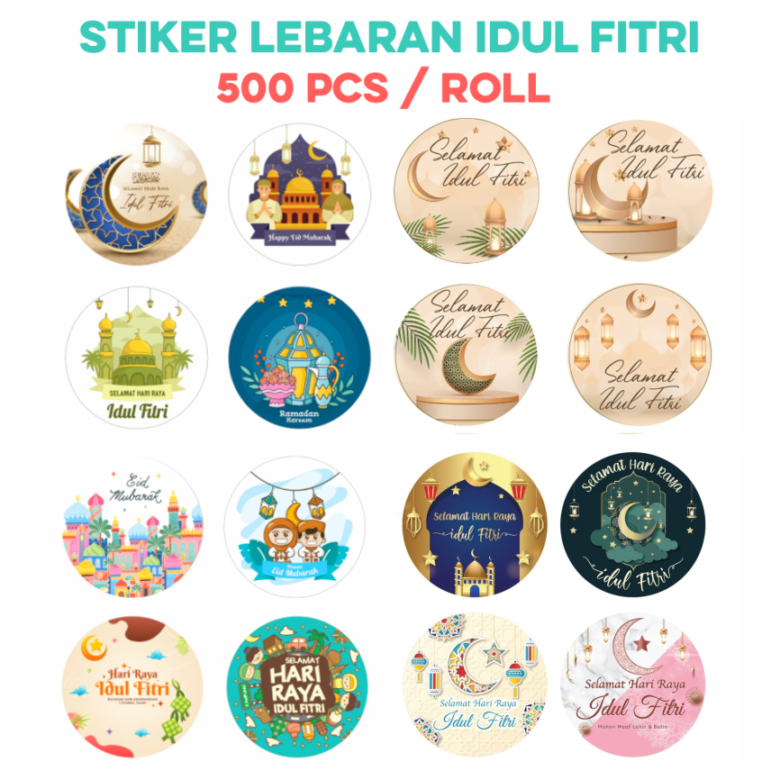

500pcs Stiker Label Lebaran Stiker Label Idul Fitri / Stiker 1 Roll 500 pcs