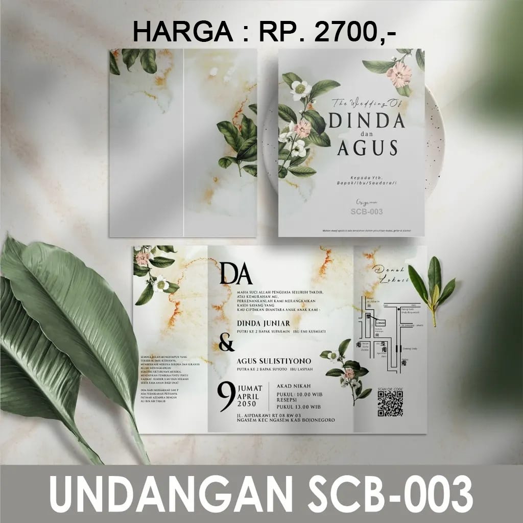 Cetak Undangan Blangko Pernikahan terjangkau Griya SCB 003