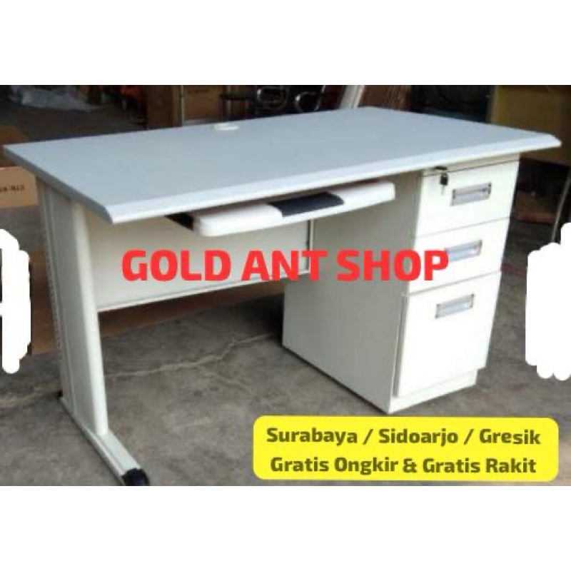 Meja Kantor Kerja Belajar Direktur Komputer Staff Sekteraris Full Besi / Meja Besi