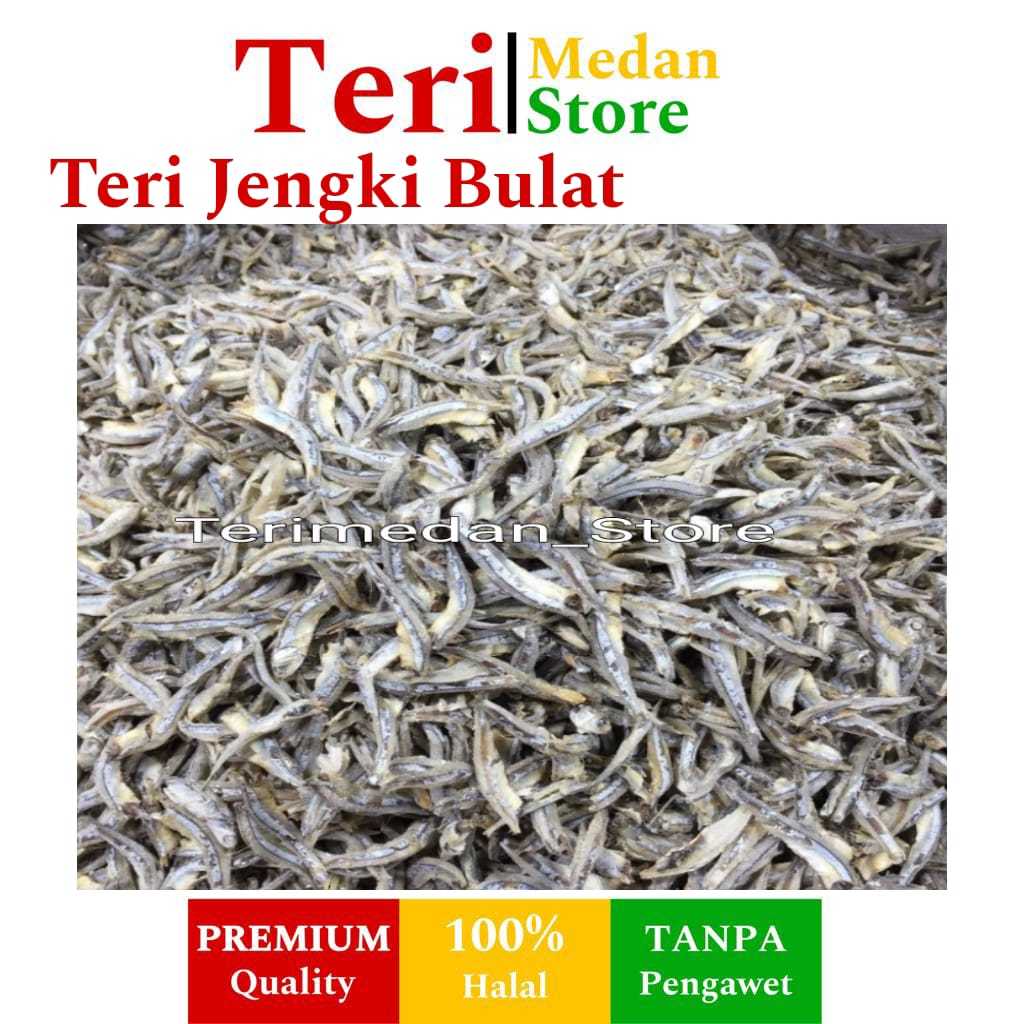 

Ikan teri kacang jengki bulat asin kering asli medan kualitas super