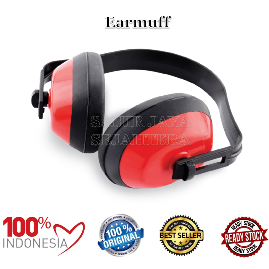 Earmuff Safety Telinga Headset Plastik Peredam Suara Bising