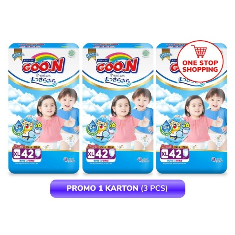[ KARTON ] Goon Premium Massara Sara ( M56 , L46 ,  XL42 , XXL36 ) Pants Karton  Isi 3 Bag  / Goo.n 
