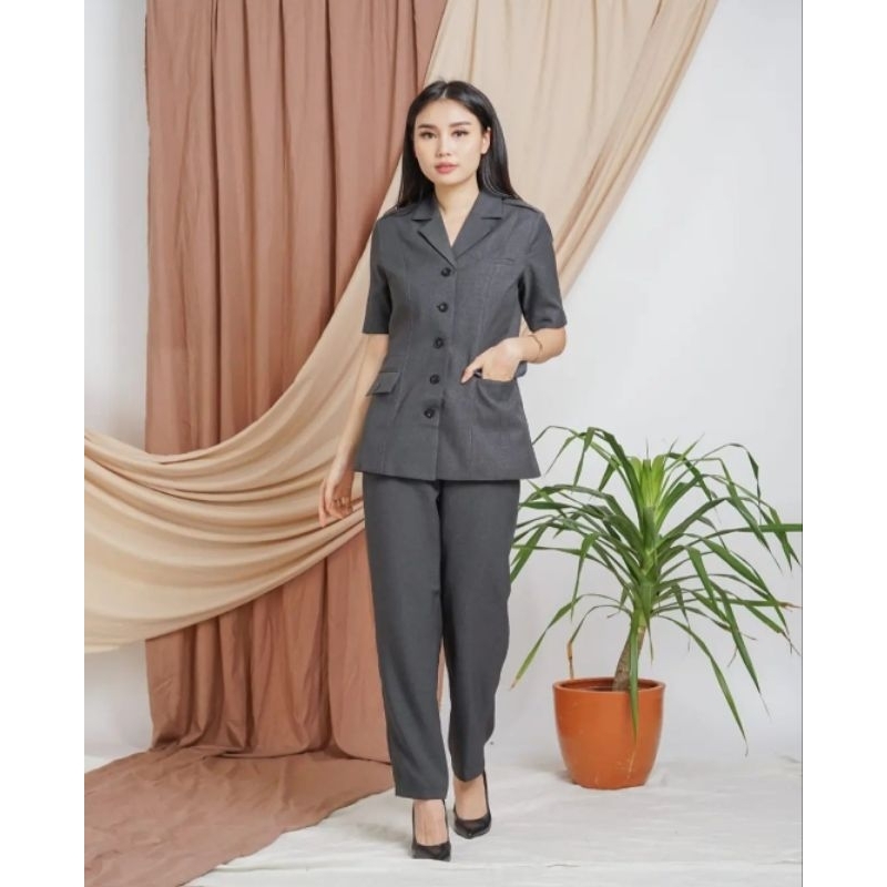 SETELAN JAS WANITA / SERAGAM KERJA BLAZER WANITA / SERAGAM GURU / SETELAN BAJU GURU WANITA -  6605 A