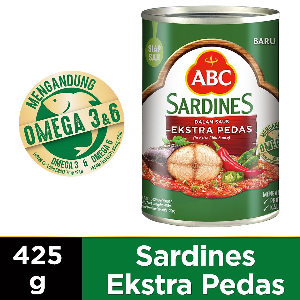 

Cuci gudang ABC Sarden Saus Extra Pedas 425 g