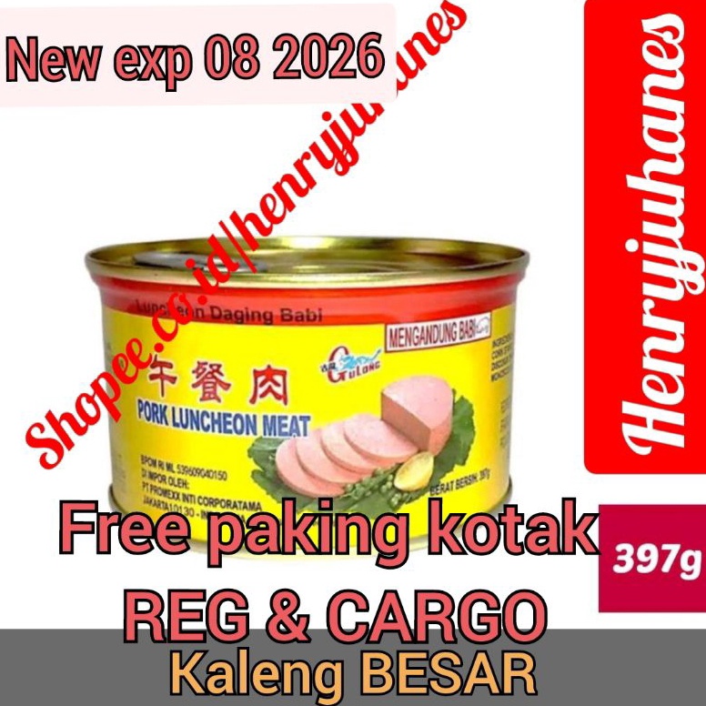 

MURAH LEBAY 397 gram Gulong Canned Ham Pork Luncheon Meat free pakiing kotak untuk reg dan cargo daging babi daging maling non halal