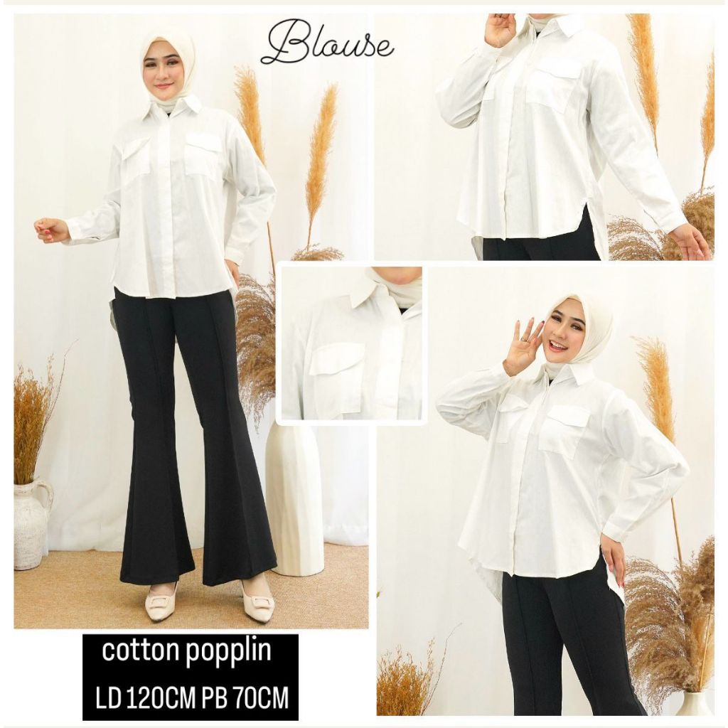 Model Baju Kerja Kantor Wanita Terbaru/Blouse Seragam Magang Cewek 6532