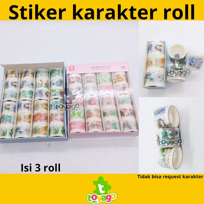 

Stiker Gulung Karakter isi 3 roll Grosir Murah (sticker gulung @24 toyago toys)