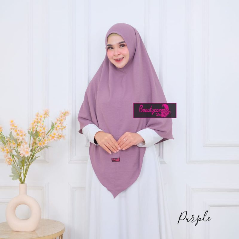 Jilbab Bergo Malay/Khimar Jumbo non Pet /Hijab Tanpa Pet Crinkle Airflow