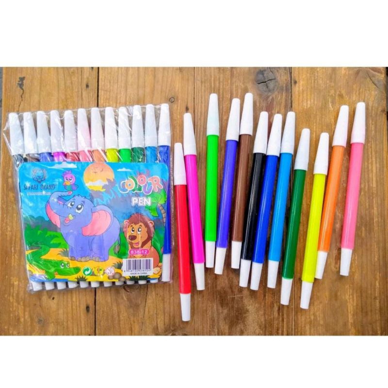 

( 1 set) Spidol isi 12 warna warni