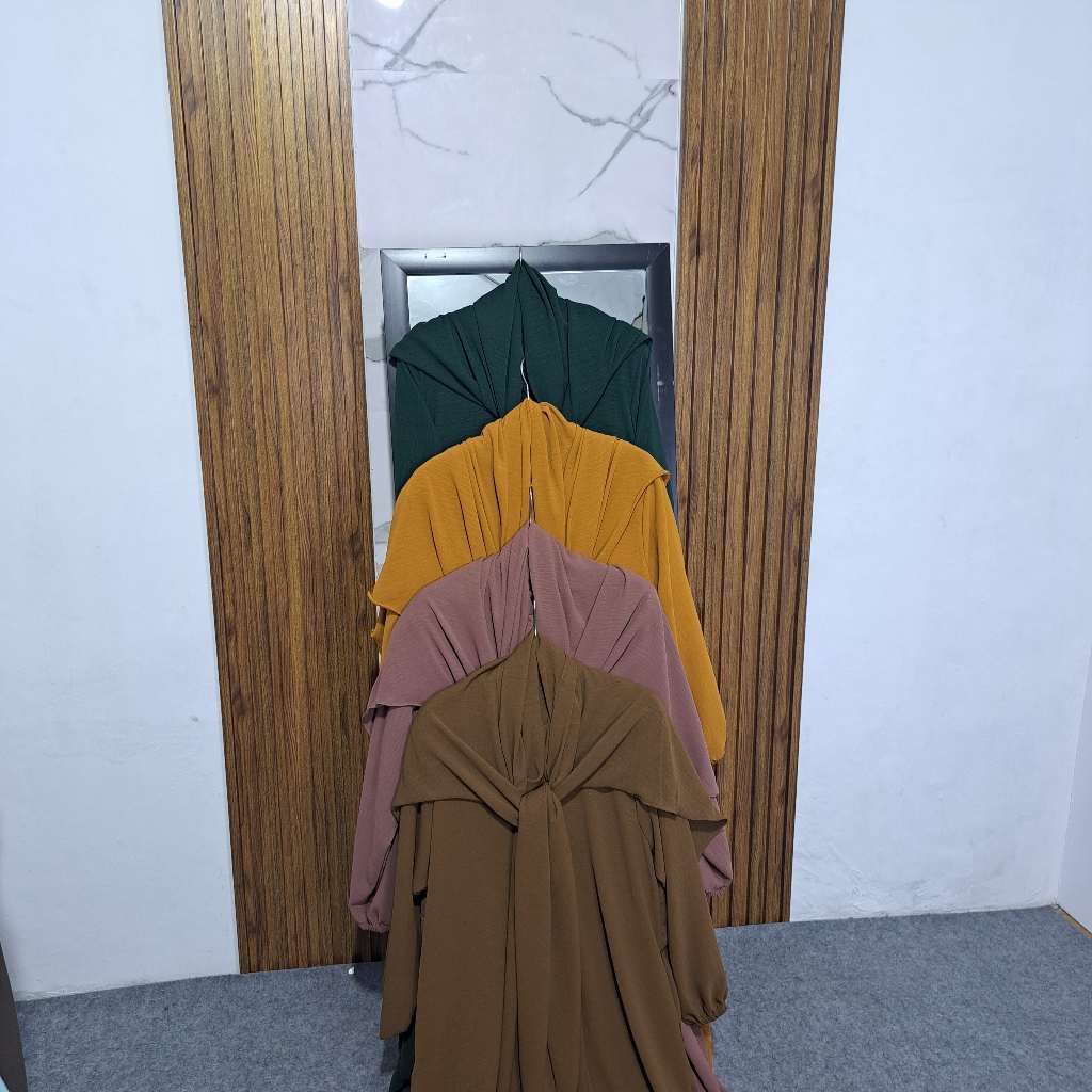 Zahira Gamis Abaya Set Hijab Pashmina Oval Crinkle AirFlow Gamis Syar'i Premium Terlaris