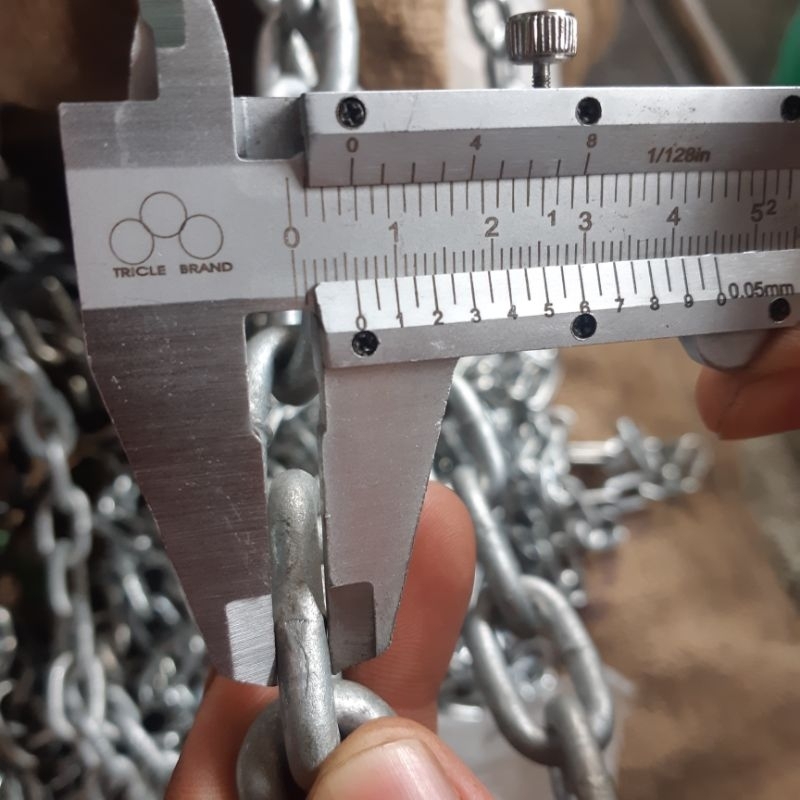 Rantai besi dop anti karat 1/4" 6mm METERAN