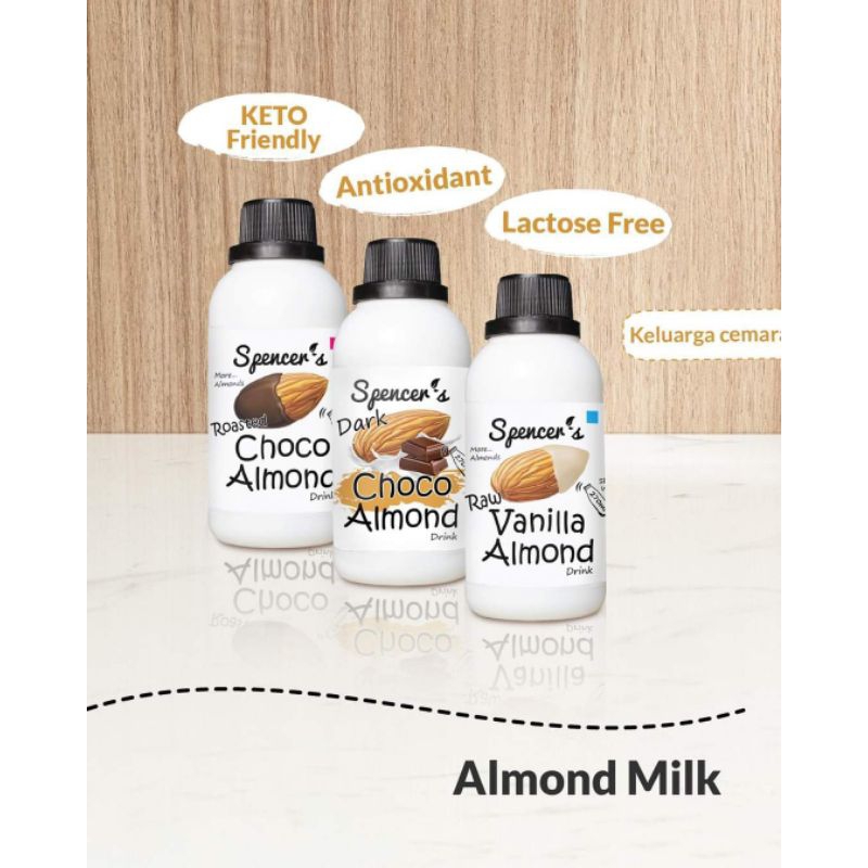 

Spencer's Almond Milk (270ml) - Original Chocolate/ Vanilla Raw/Roasted Raw/Spencers Murah Promo Susu Almond Sehat