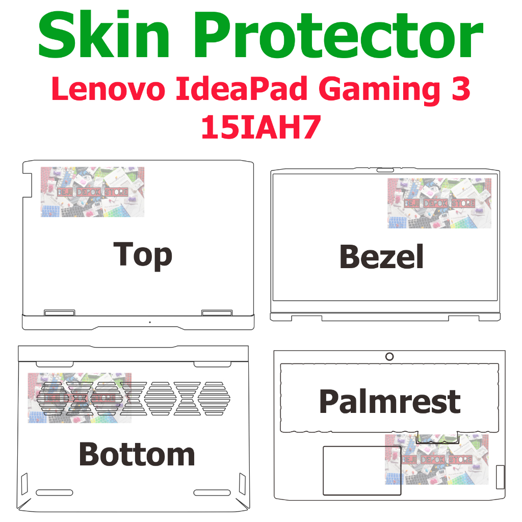 Lenovo IdeaPad Gaming 3 15IAH7 Skin Guard Garskin Protector
