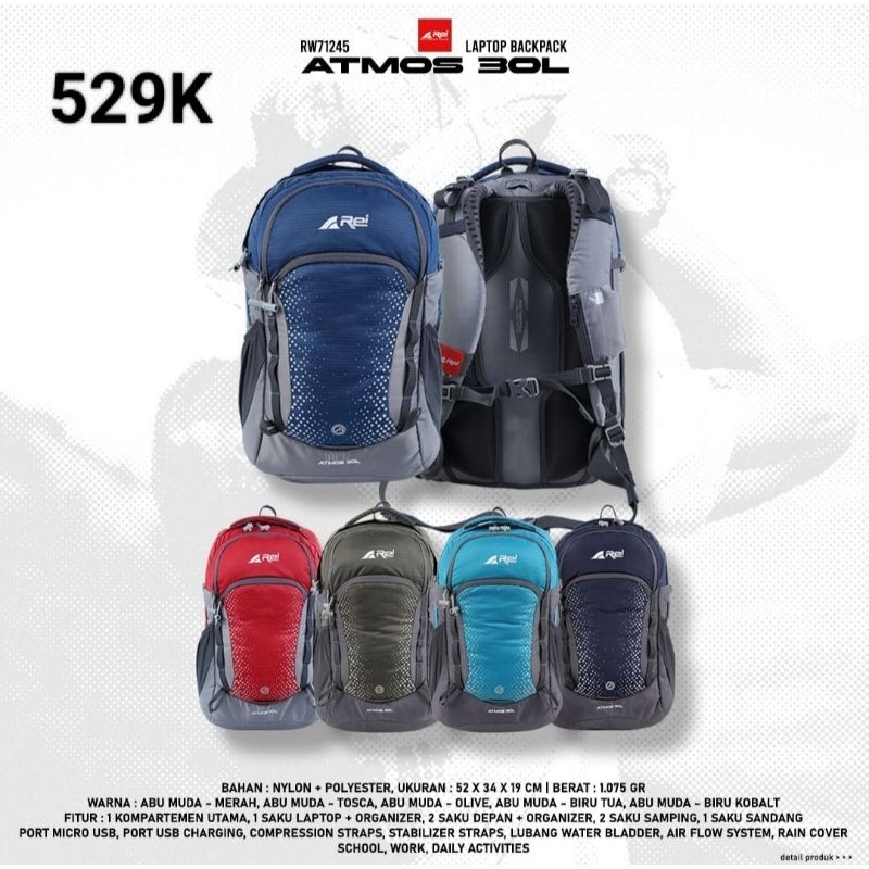 TAS RANSEL PRIA ATMOS 30 L AREI OUTDOORGEAR