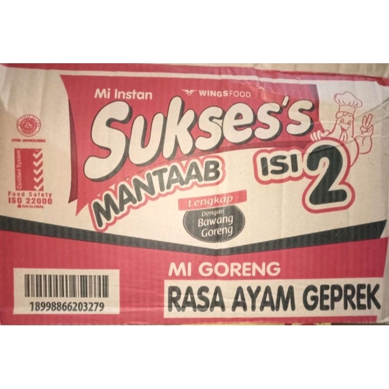 

1 Dus Mie Sukses Isi 2 Mie Instan Goreng Rasa Ayam Geprek Kemasan 126 Gram Nyastore