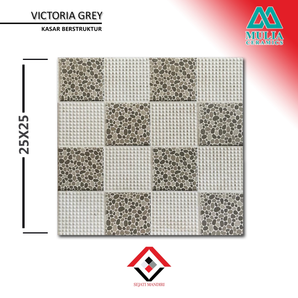 keramik lantai kamar mandi ukuran 25x25 - motif dekoratif - mulia victoria grey