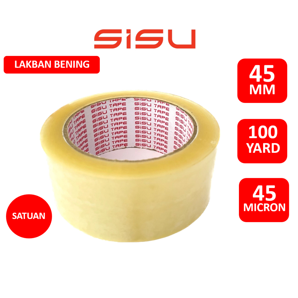 

Lakban OPP Tape / Lakban Bening SISU Tape 45mm 100 Yard 2 Inch Tebal