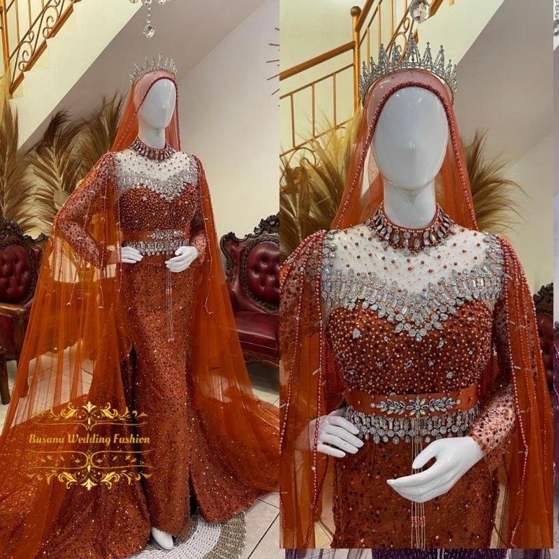 Gaun Pengantin Slim Premium Ekor Pisah | Gaun pengantin | Gaun pengantin mewah elegan