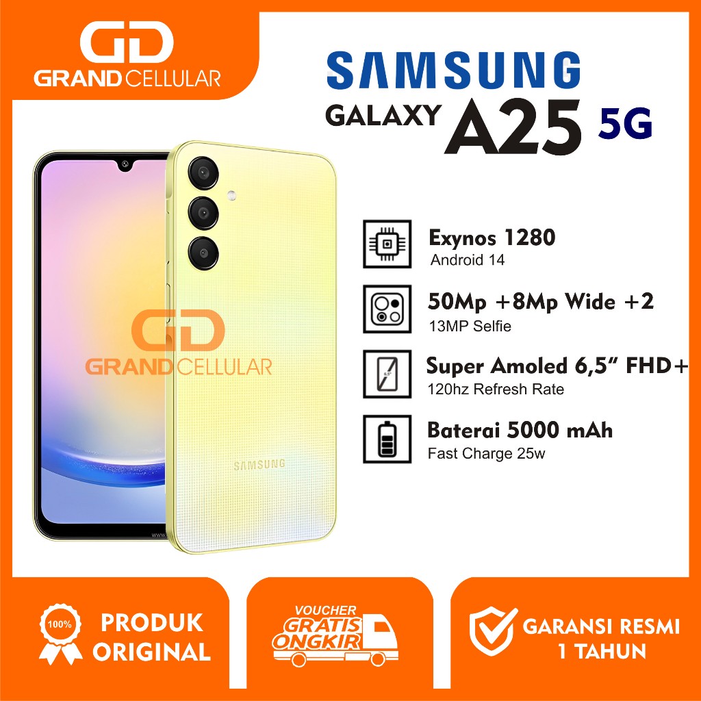 SAMSUNG A25 5G 8GB RAM 256GB ROM - 8GB RAM 128GB ROM Garansi Resmi