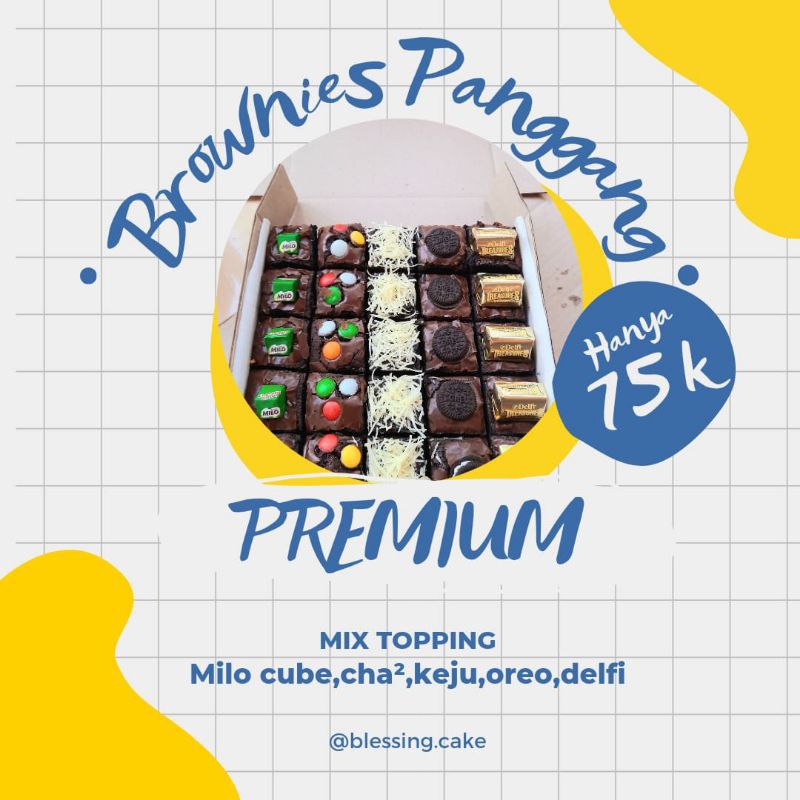 

brownies panggang brownies fudgy mix topping