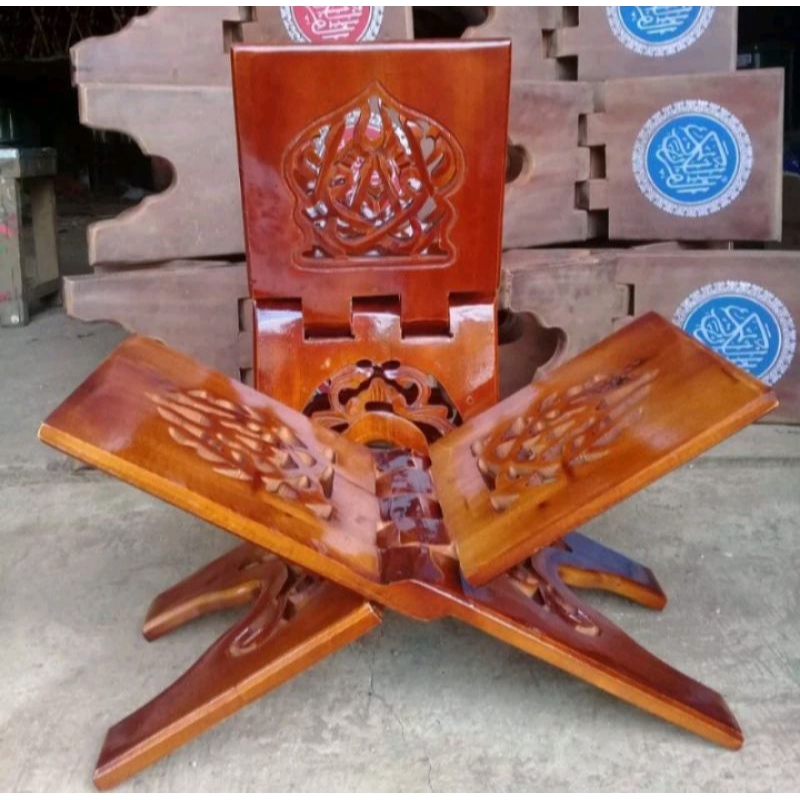 Promo Rekal ALQUR'AN Rekhal Tempat Baca ALQUR'AN Meja Lipat ALQUR'AN JUMBO Motif iqrok (NATURALGLOSY