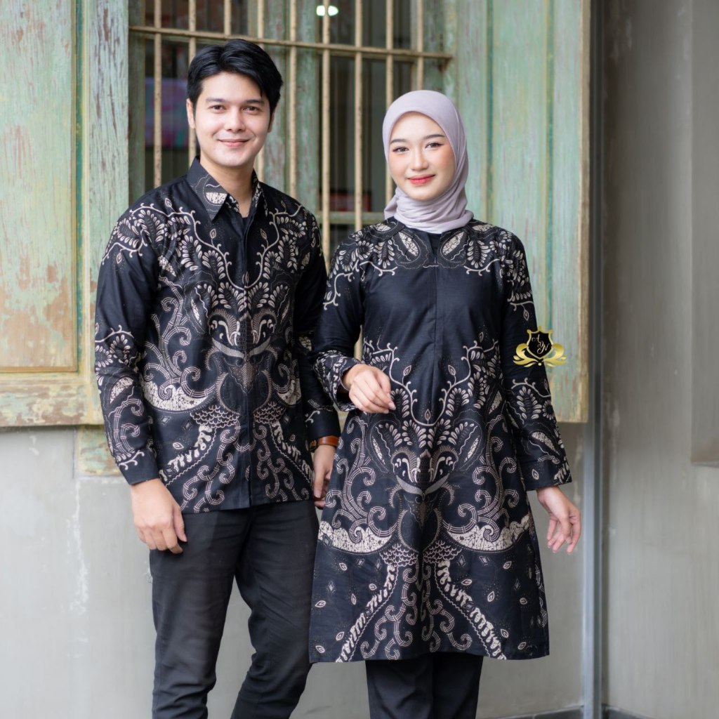 Baju Batik Couple Pasangan Terbaru Tunik Jumbo LD120 Kemeja Lengan Panjang M L XL XXL Tunic Garuda H