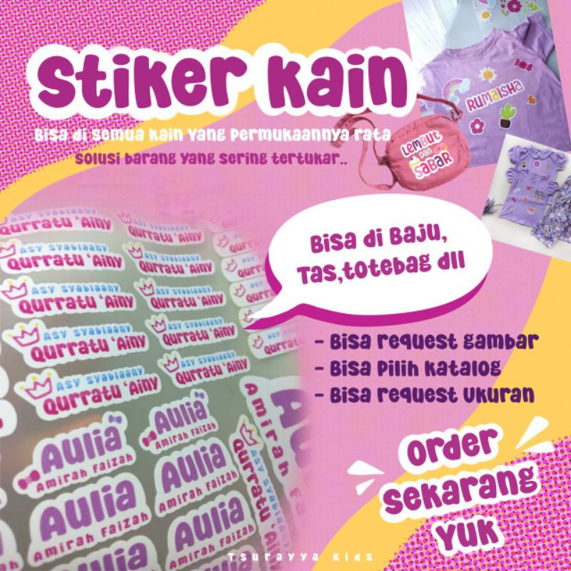 

stiker nama kain