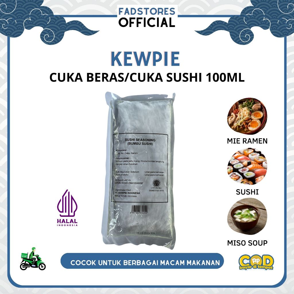 

Kewpie Cuka Sushi 600 ml - Sushi Vinegar Halal - Cuka Beras 600ml - Kewpie Sushi Seasoning 600ml