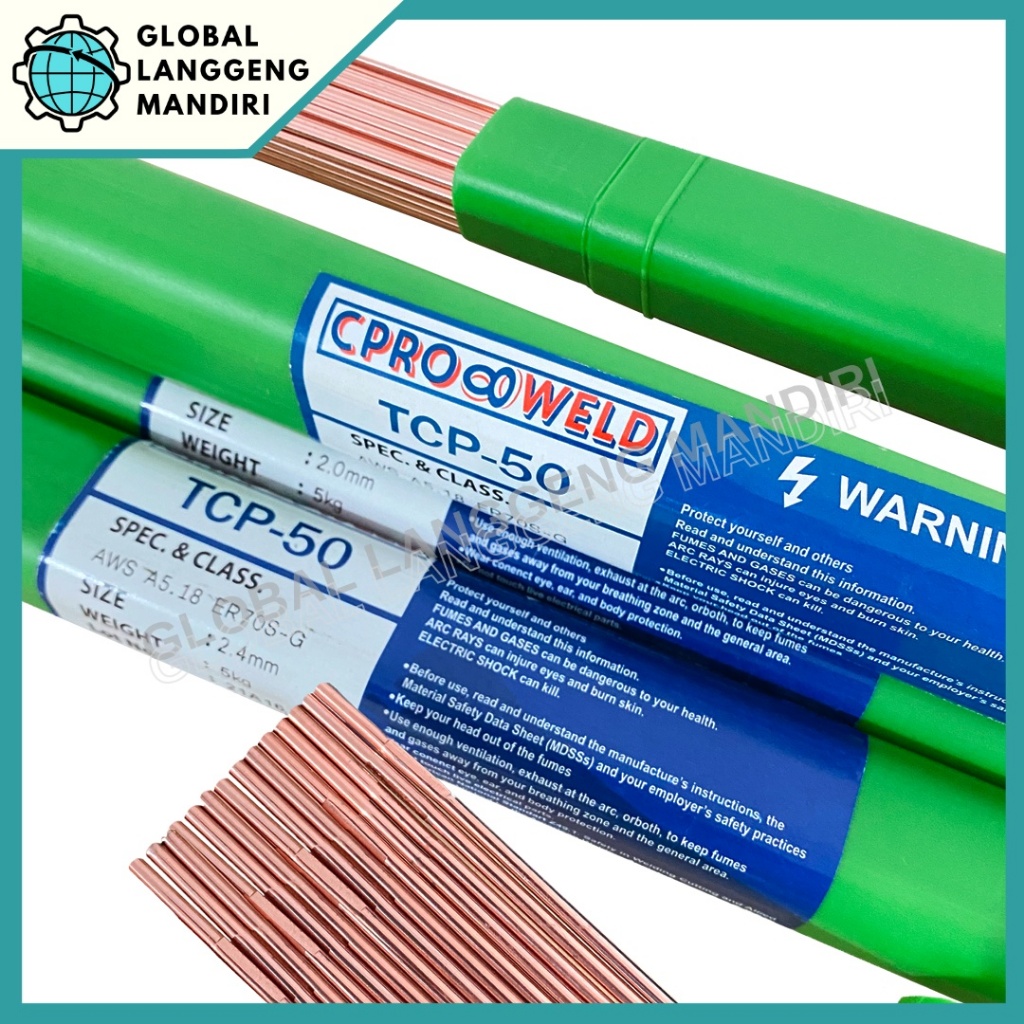 KAWAT LAS TIG ARGON TCP-50 (5KG) UNTUK BESI DAN BAJA SETARA TGS50